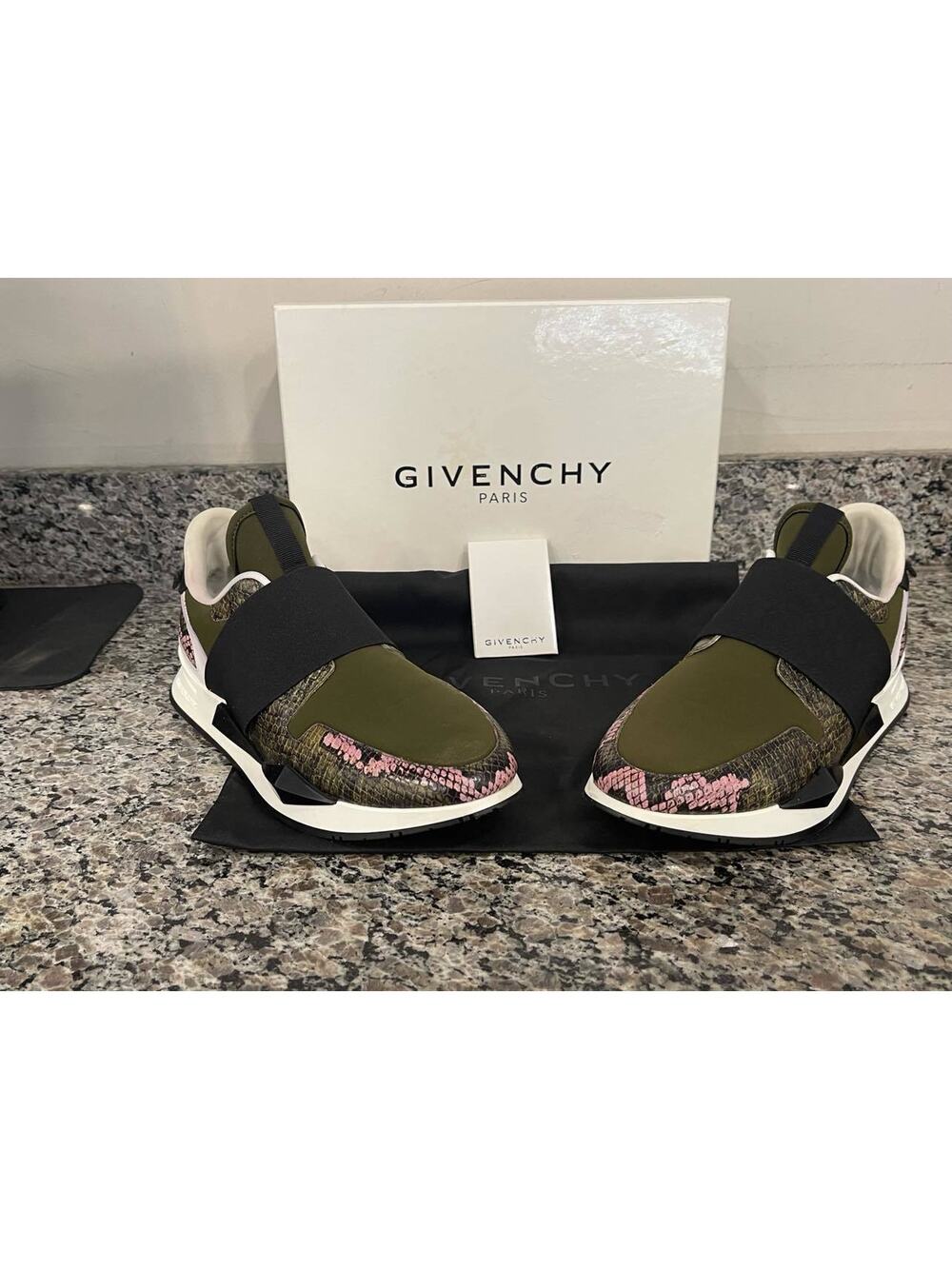 Givenchy Trainers Elastic In Olive Green/Snakeskin US W Size 11 SPB SJ 325969